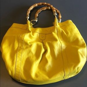 B2G1 J. Crew Yellow Leather Bamboo Purse